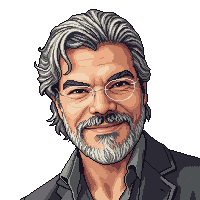 Leo Botinelly, the maker of Sylin - pixel portrait
